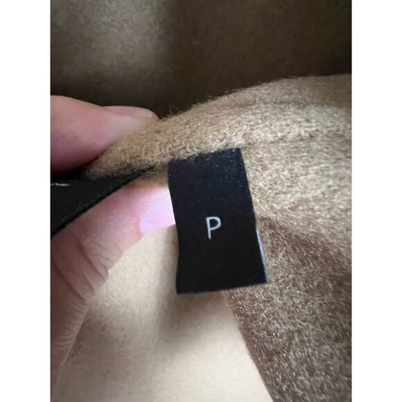 Theory Long Clairene Tan Wool Cashmere Sleeveless Belted Coat Size Petite - Picture 11 of 12